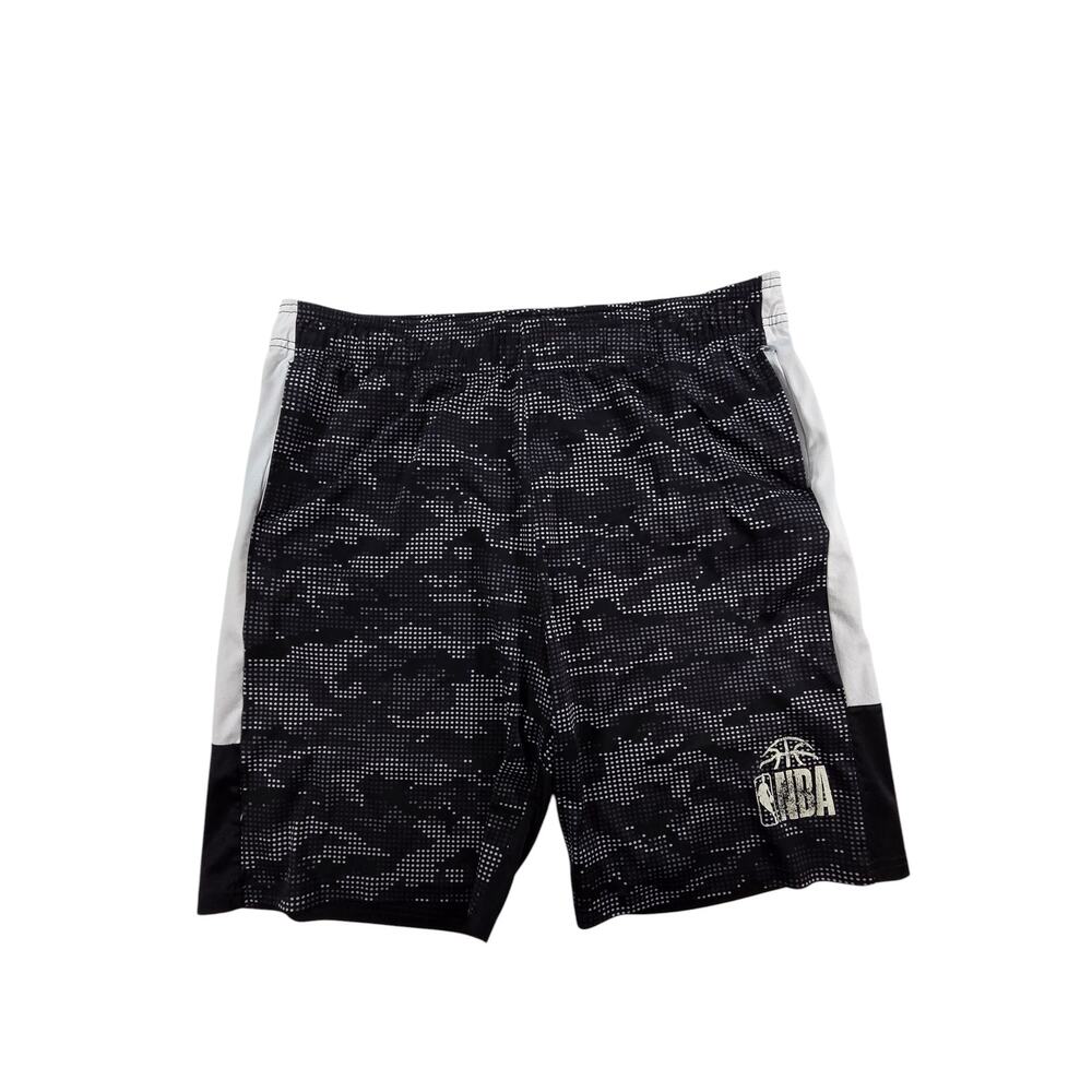 NBA Men's Athletic Basketball Shorts Black White Large